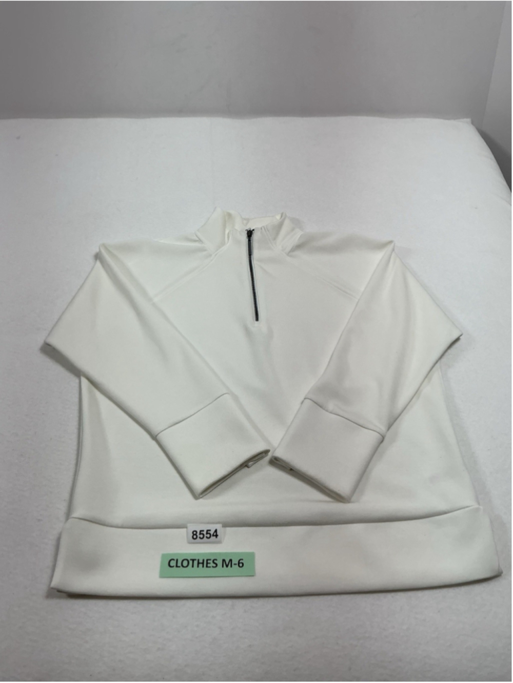Womans Excellent Cond Cable & Gauge Pullover 1/4 Zip Athletic Jacket Large White